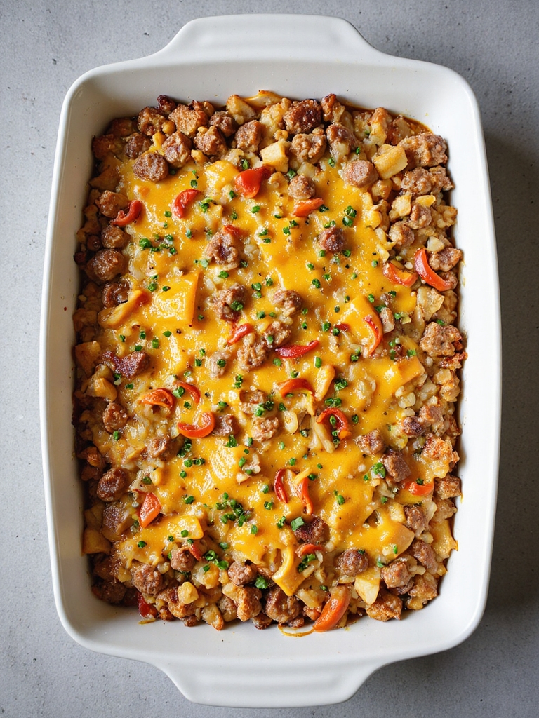 savory breakfast sausage hashbake