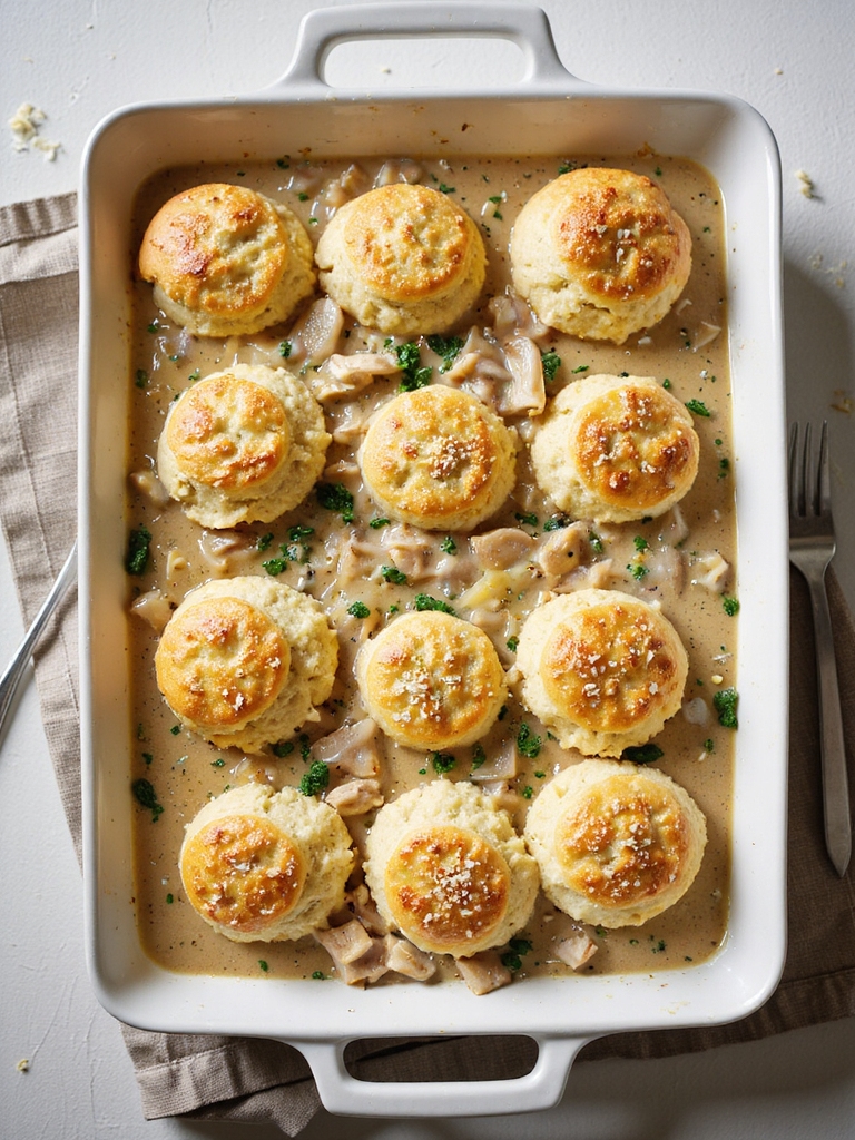 savory chicken with biscuits