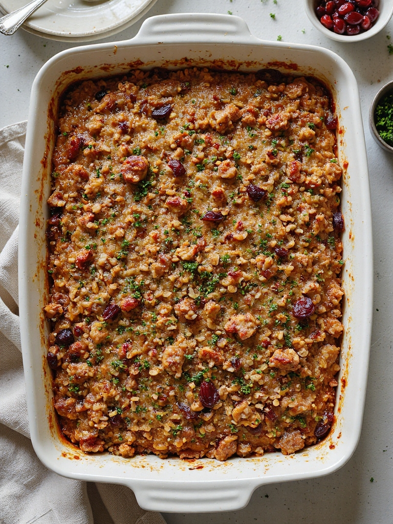 savory cranberry sausage casserole
