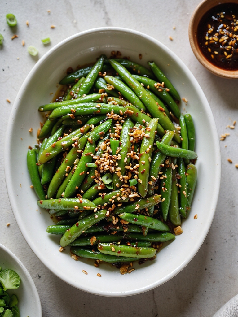 savory ginger soy slow cooked greenbeans