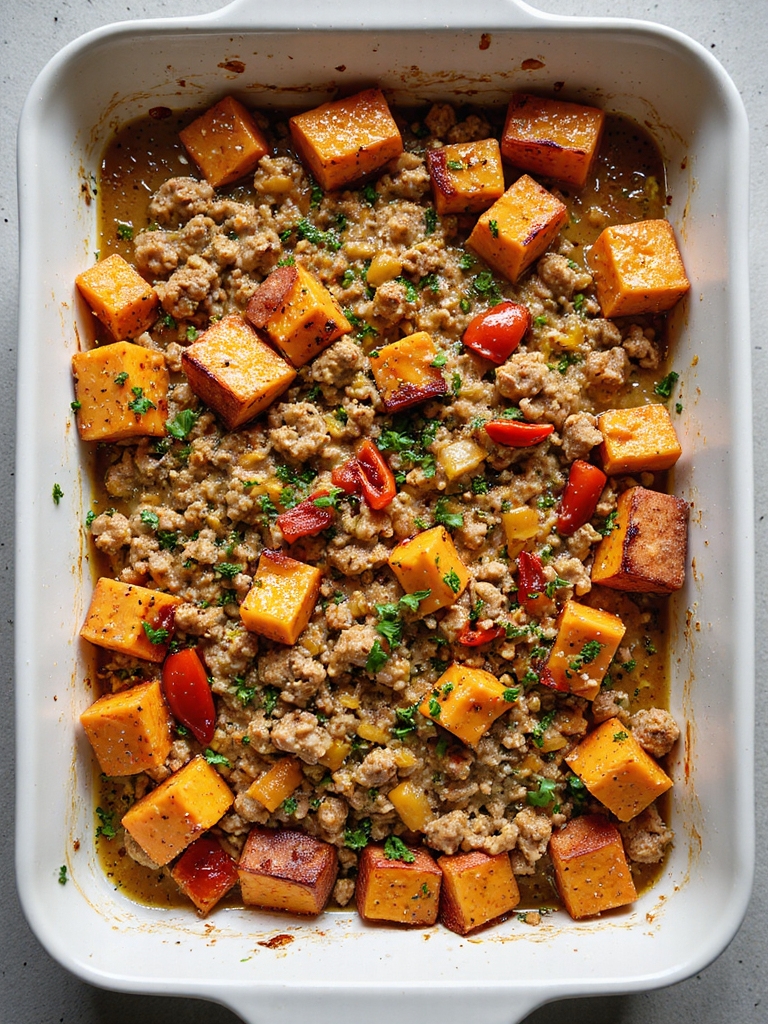 savory herb garlic turkey bake