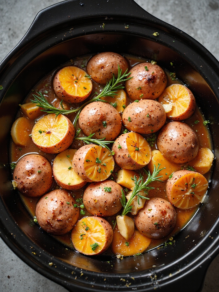 savory herbed garlic sweetpotatoes