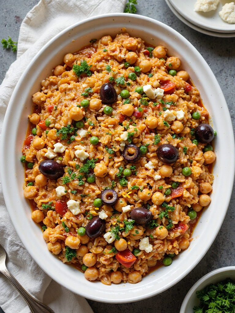 savory lemon herb chickpea casserole