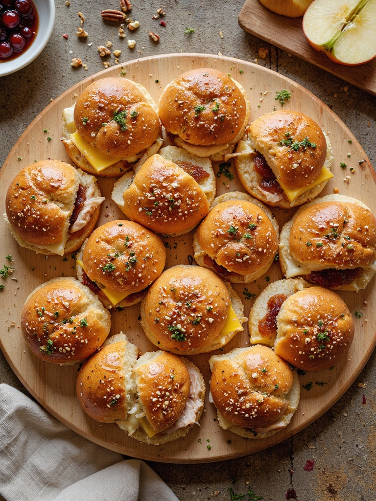 savory sweet turkey cranberry sliders