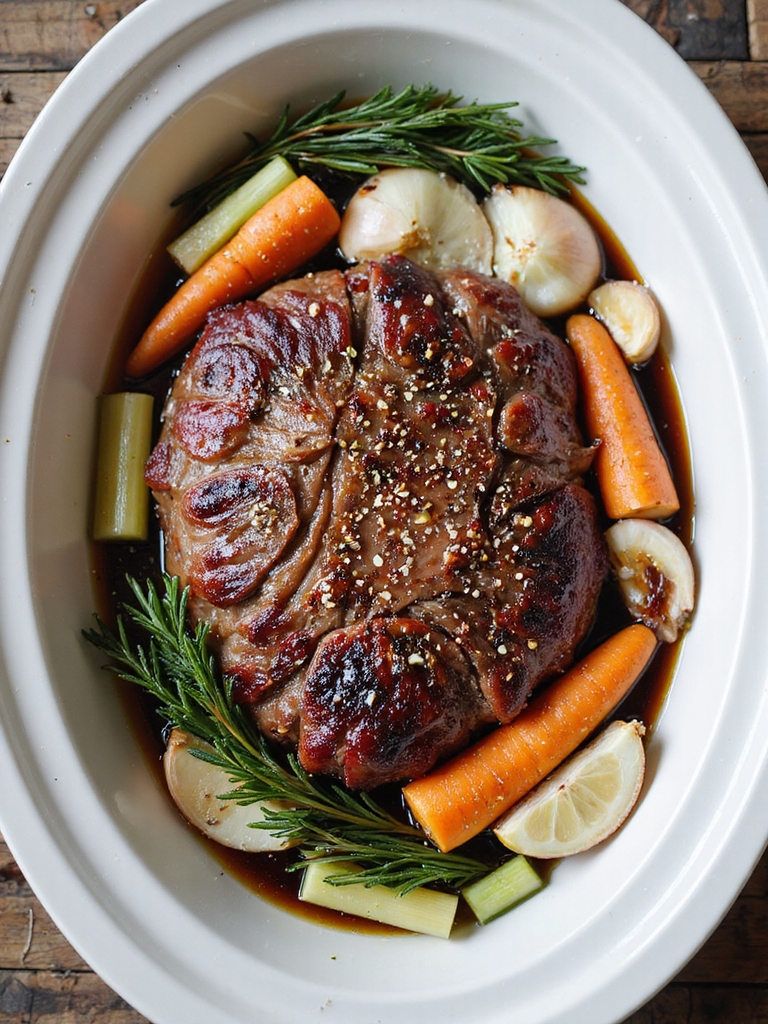 sear braise aromatic slow roast