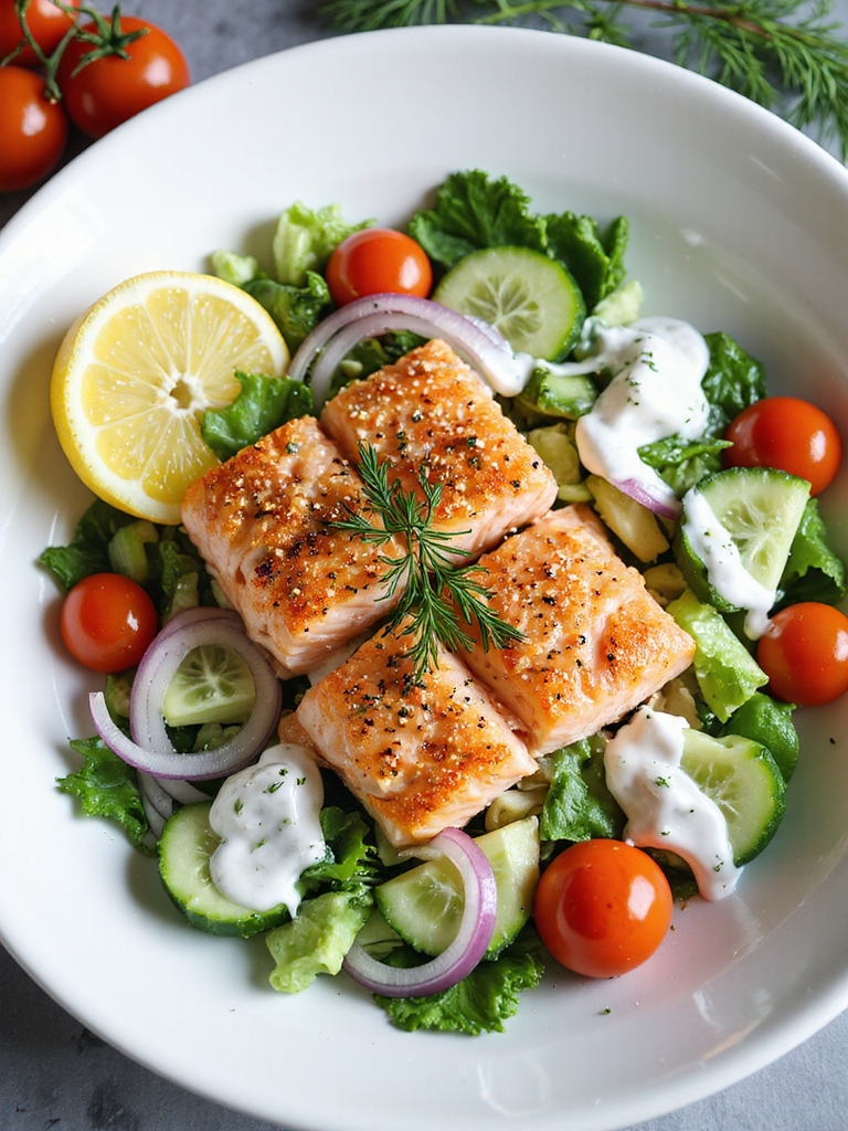 seared salmon with dill