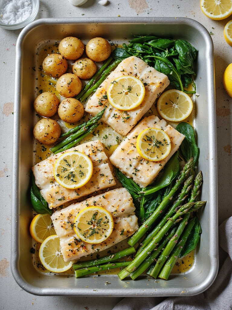 sheet pan lemon herb cod