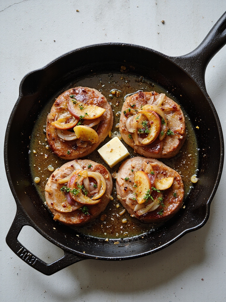 skillet pork with compote
