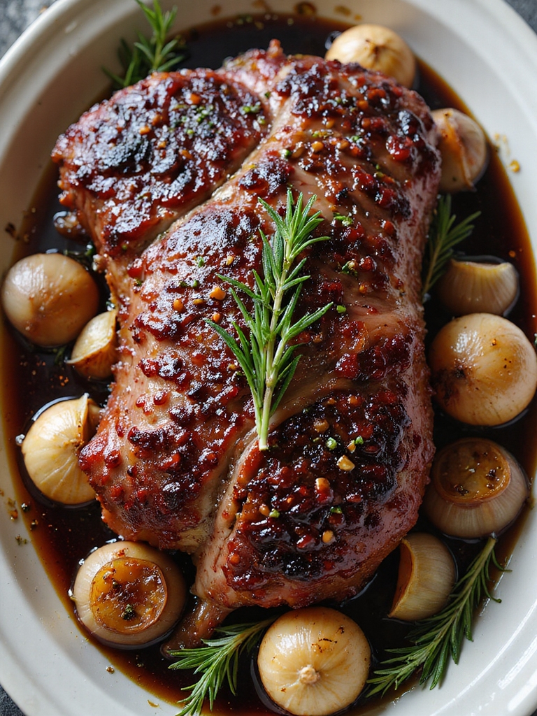 slow braised garlic red wine roast