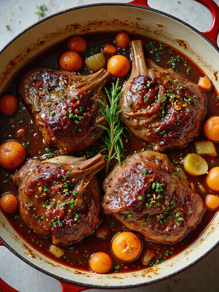 slow braised rosemary red wine lamb