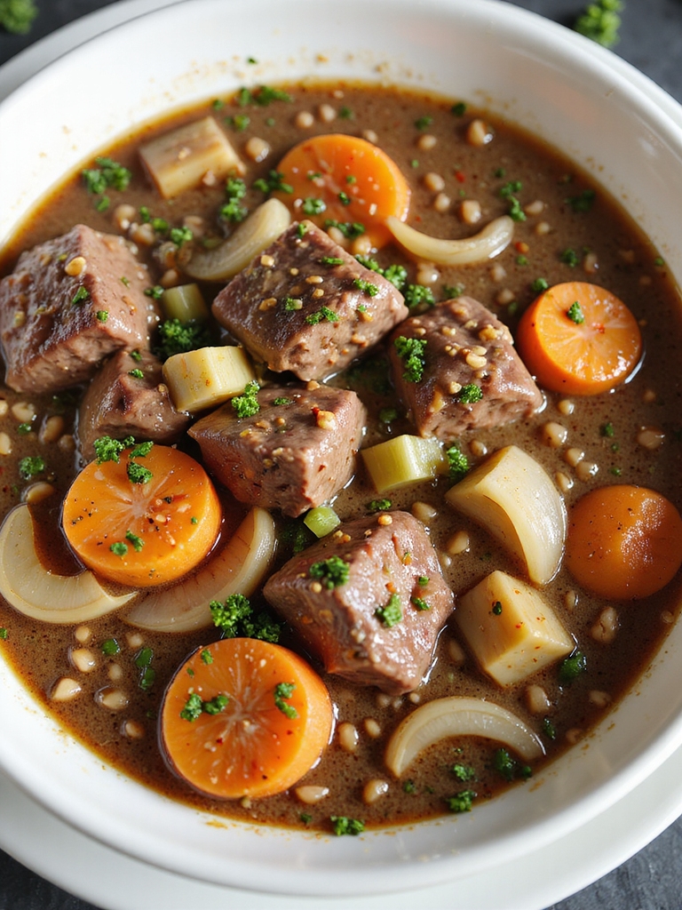 slow cooked beef barley stew