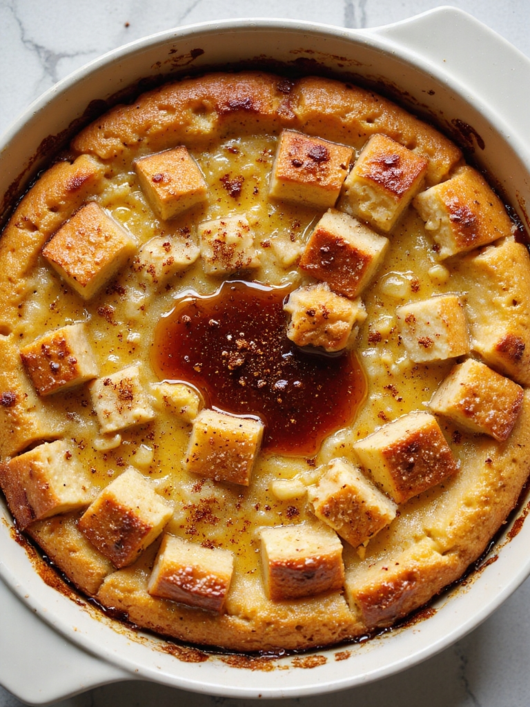 slow cooked bourbon bread pudding