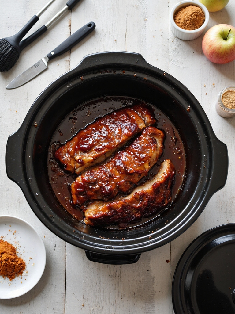 slow cooked caramelized bbq ribs