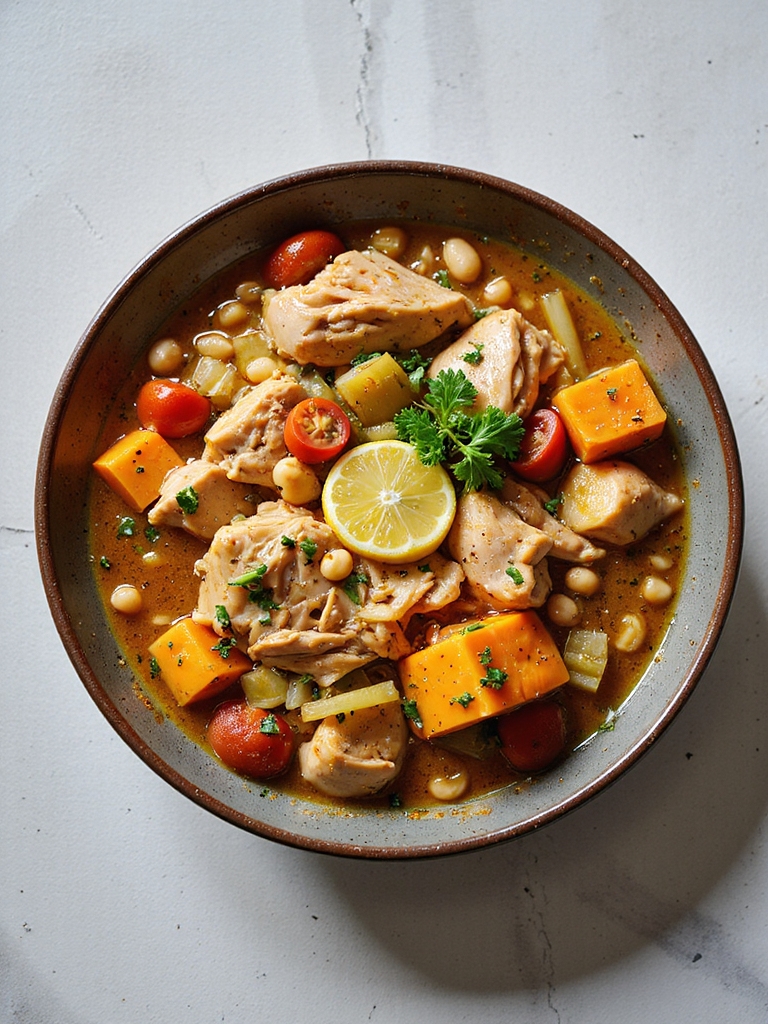 slow cooked chicken stew prep