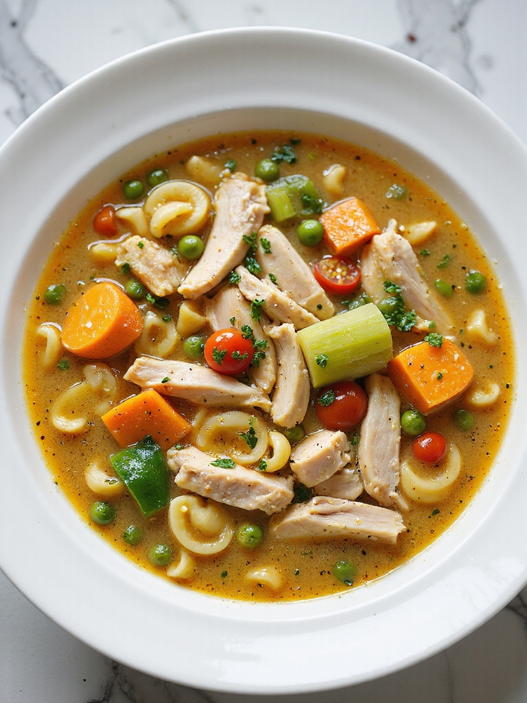 slow cooked chicken vegetable soup