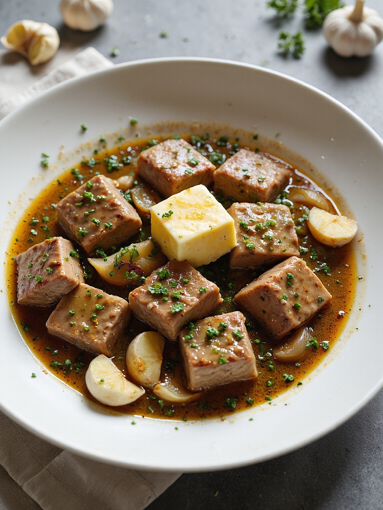 slow cooked garlic herb cube steak