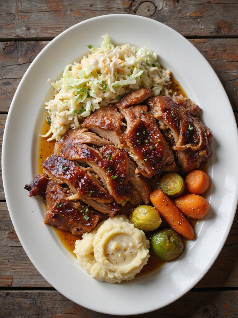 slow cooked pork roast dinners