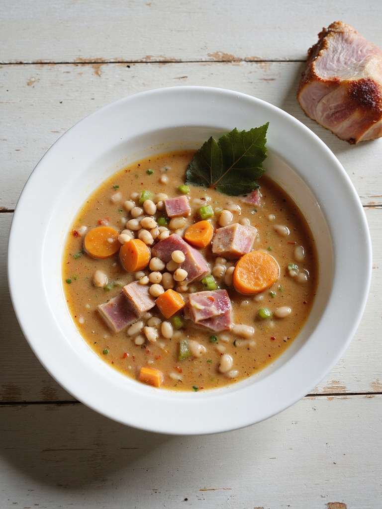 slow cooked smoky ham beans