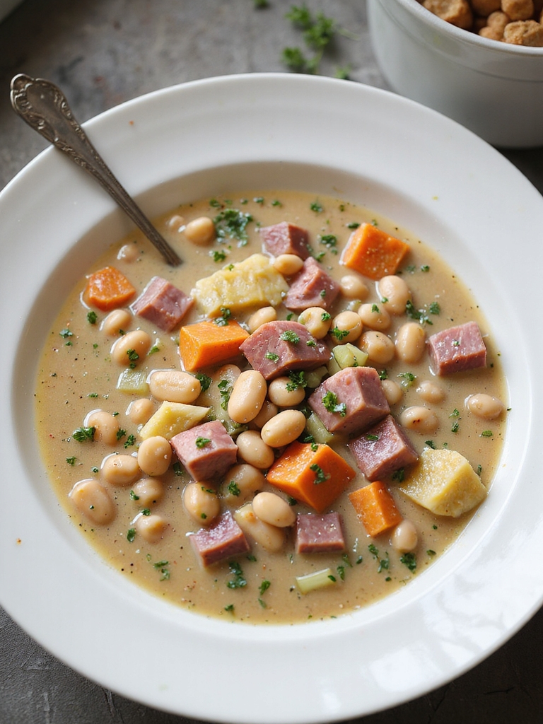 slow cooked smoky white beans