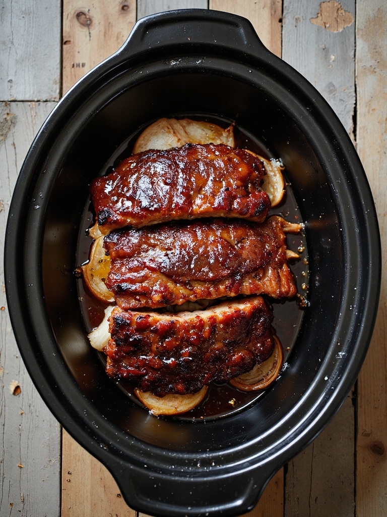 slow cooked sticky bbq ribs