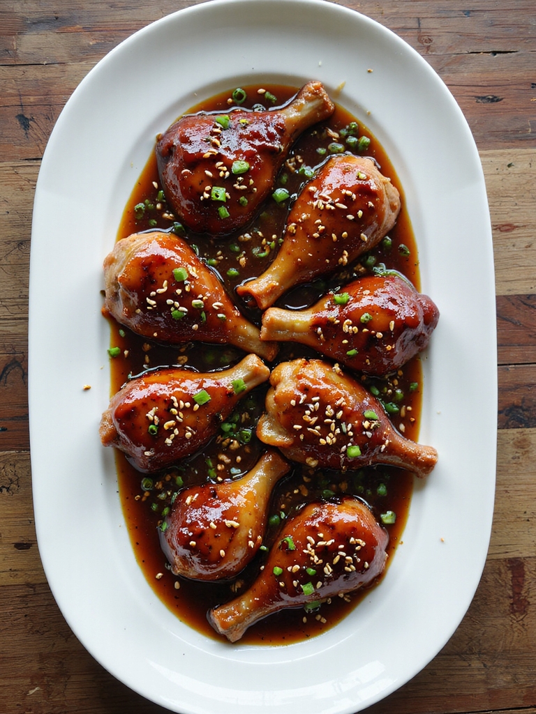 slow cooked sticky soy drumsticks