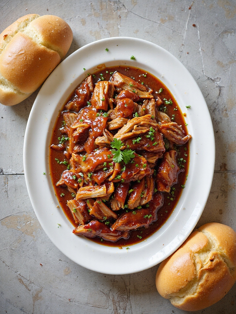 slow cooked tangy pulled pork