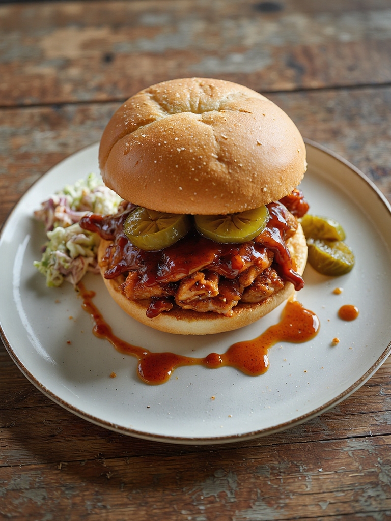 slow cooked tangy shredded chicken