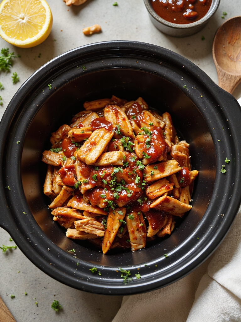 slow cooked tender bbq chicken