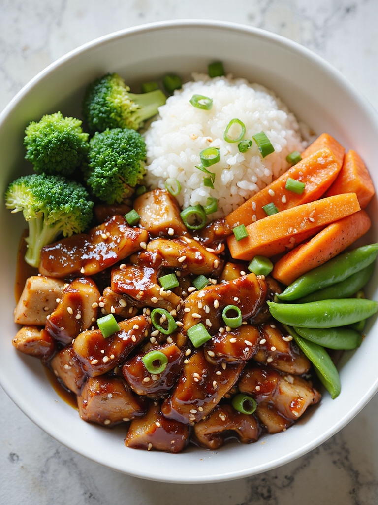 slow cooked teriyaki chicken dinner