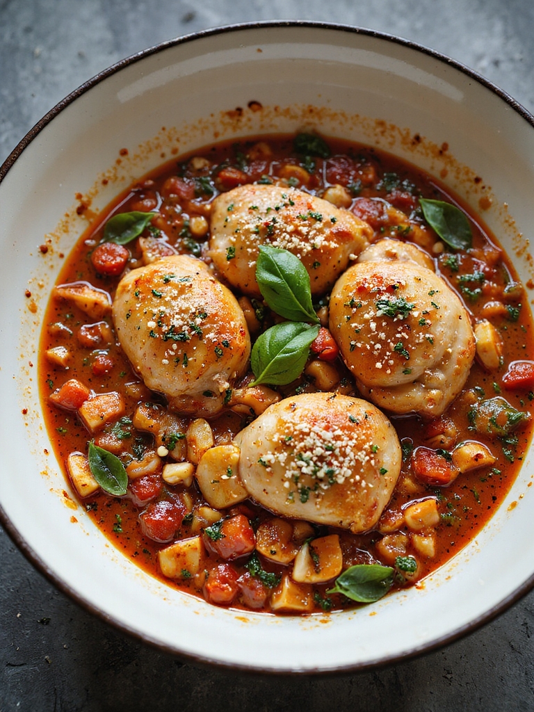 slow cooked tomato basil chicken