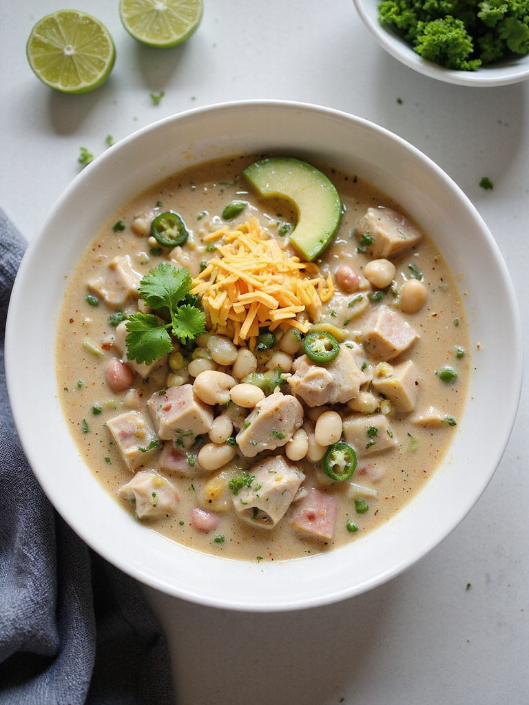 slow cooked white turkey chili