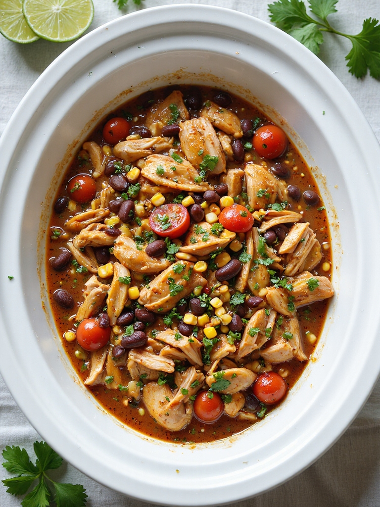 slow cooked zesty taco chicken