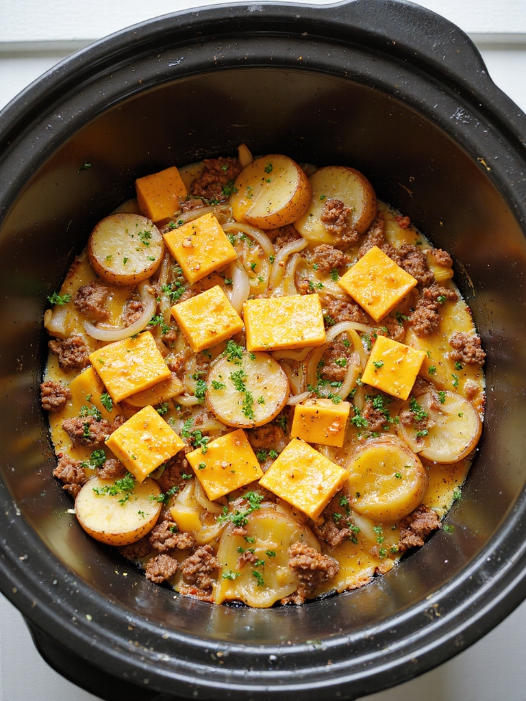 slow cooker beef potato bake