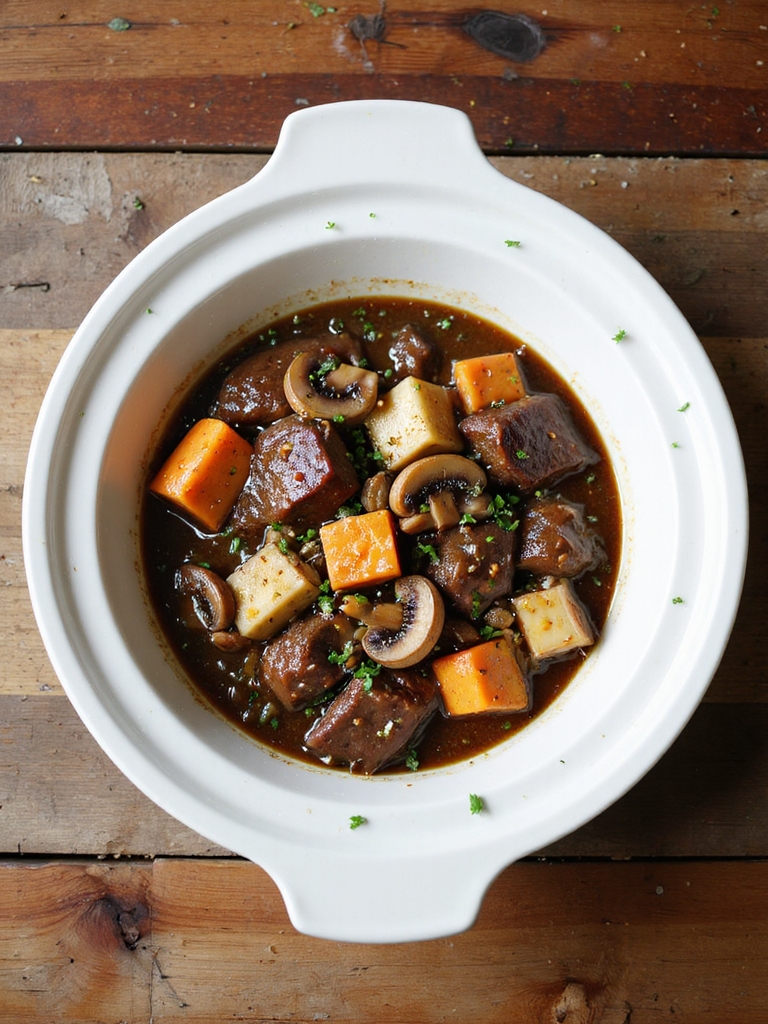 slow cooker beef root ragout
