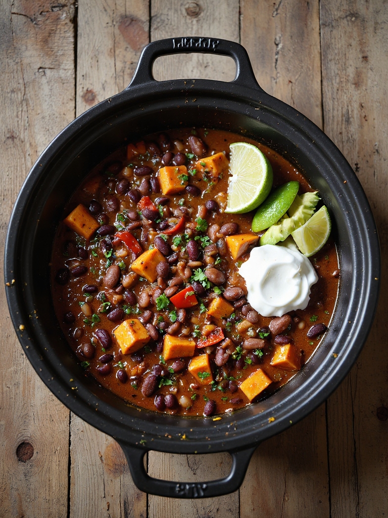 slow cooker black bean chili