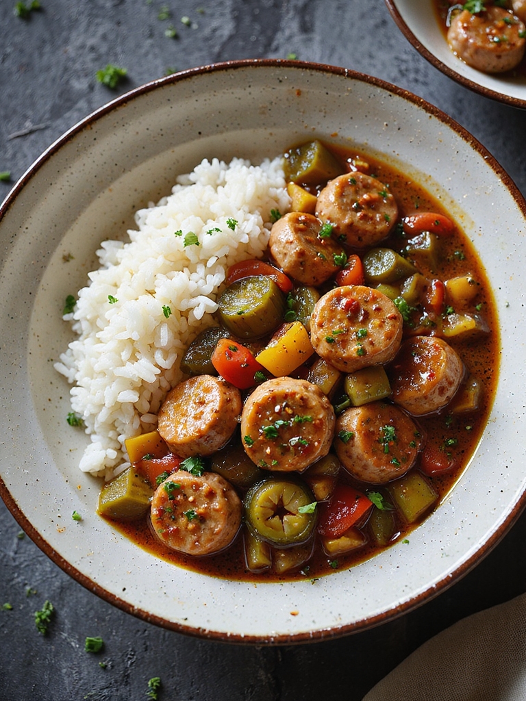 slow cooker cajun sausage gumbo