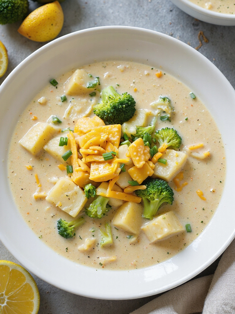 slow cooker cheesy broccoli chowder