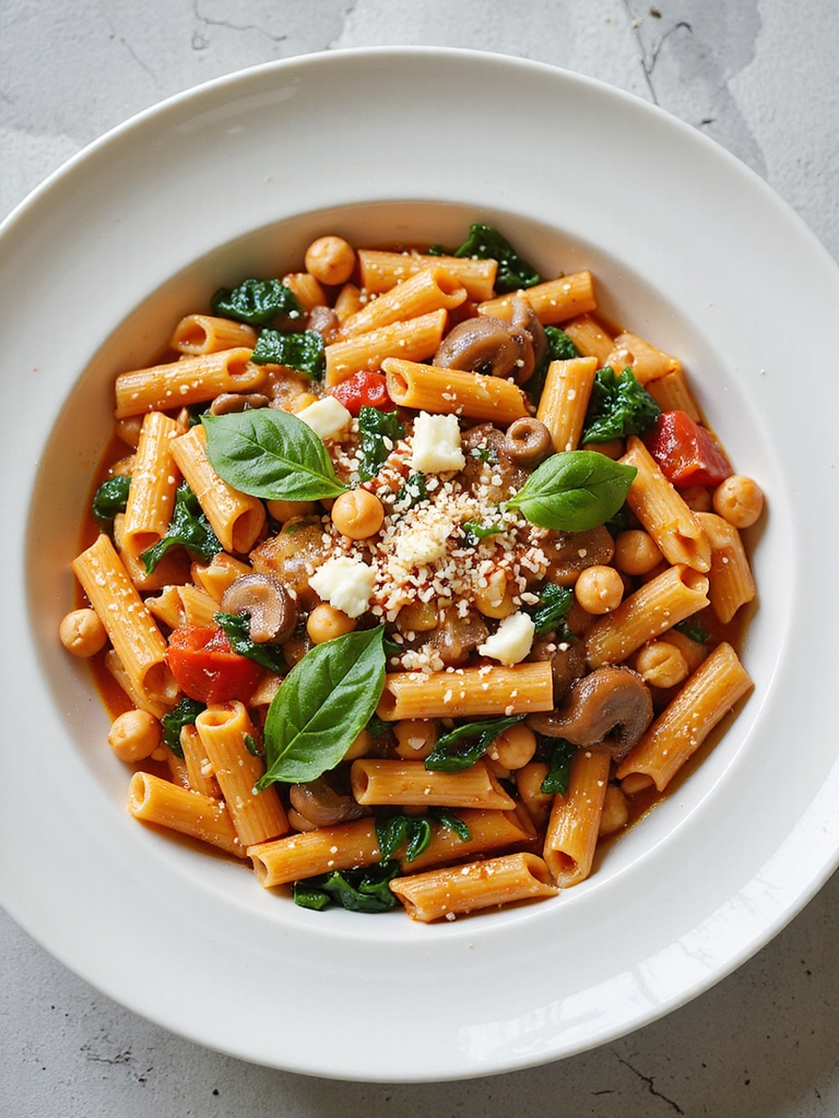 slow cooker chickpea tomato pasta