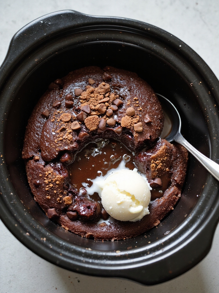 slow cooker molten chocolate cake