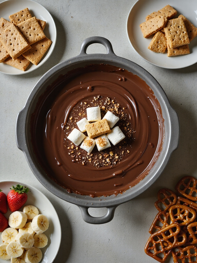 slow cooker s mores chocolate fondue