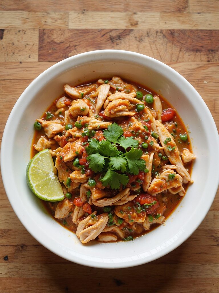 slow cooker shredded salsa chicken