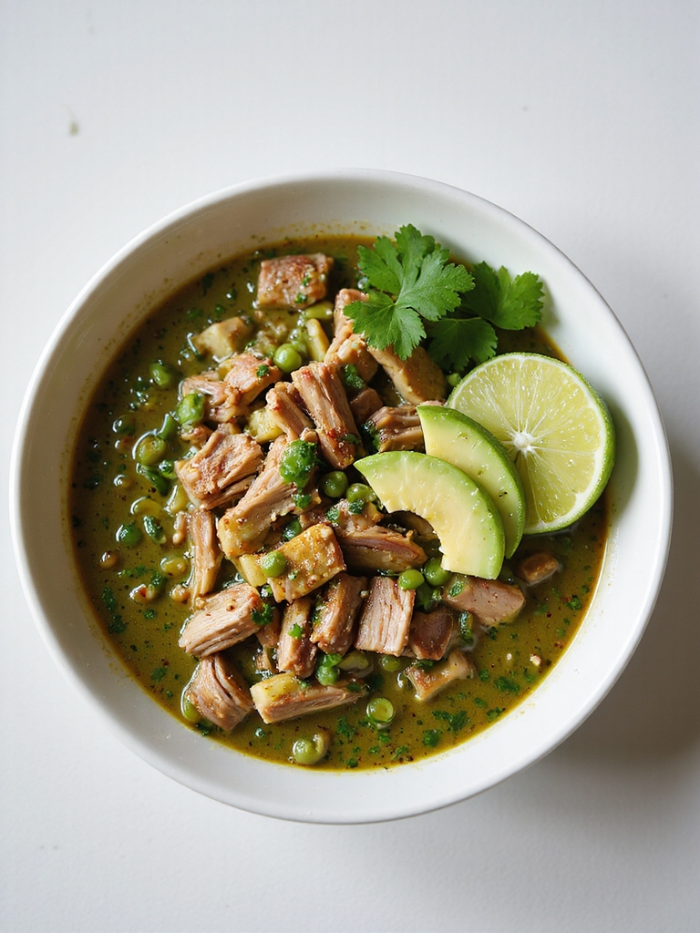 slow simmered tomatillo pork stew