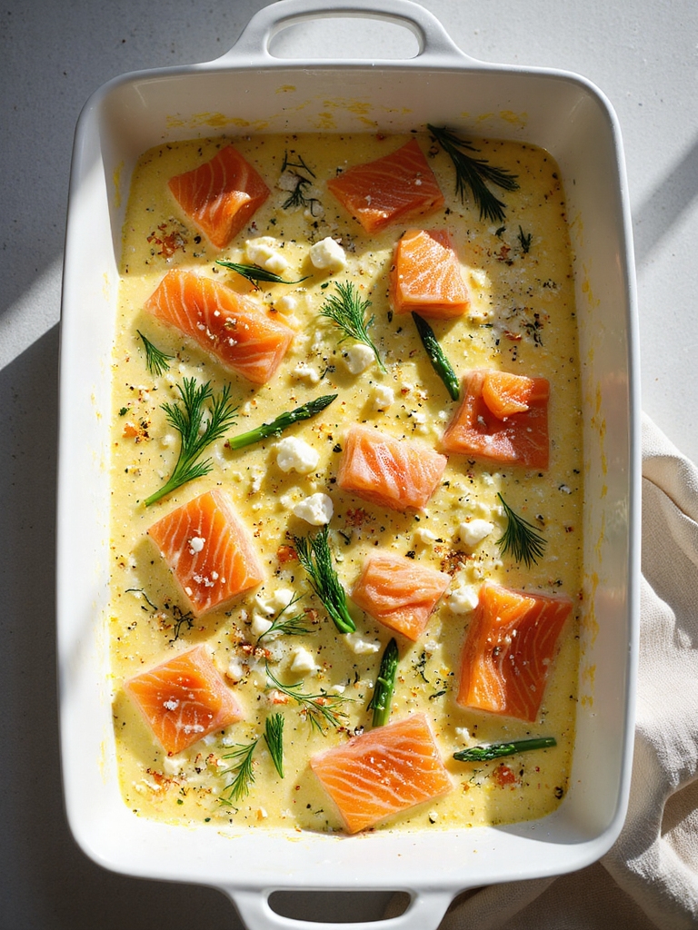 smoked salmon dill asparagus bake