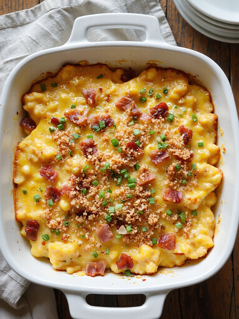 smoky bacon corn gratin