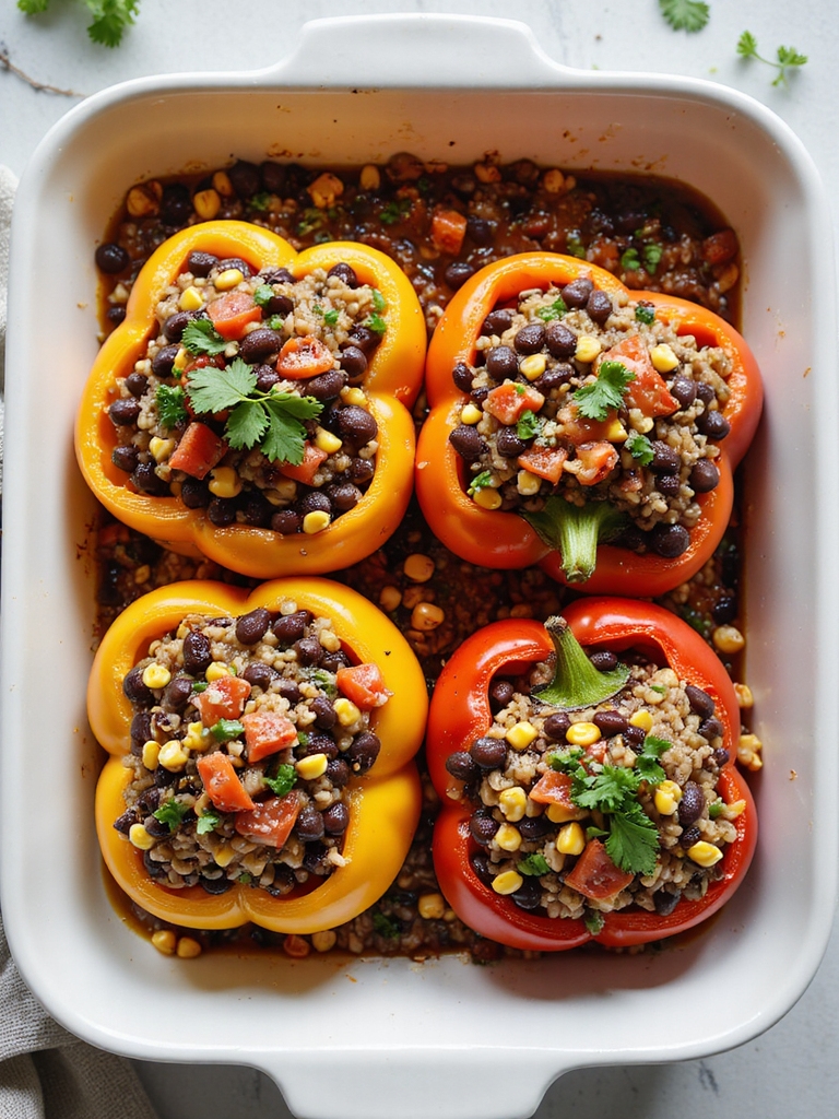 smoky black bean stuffed peppers
