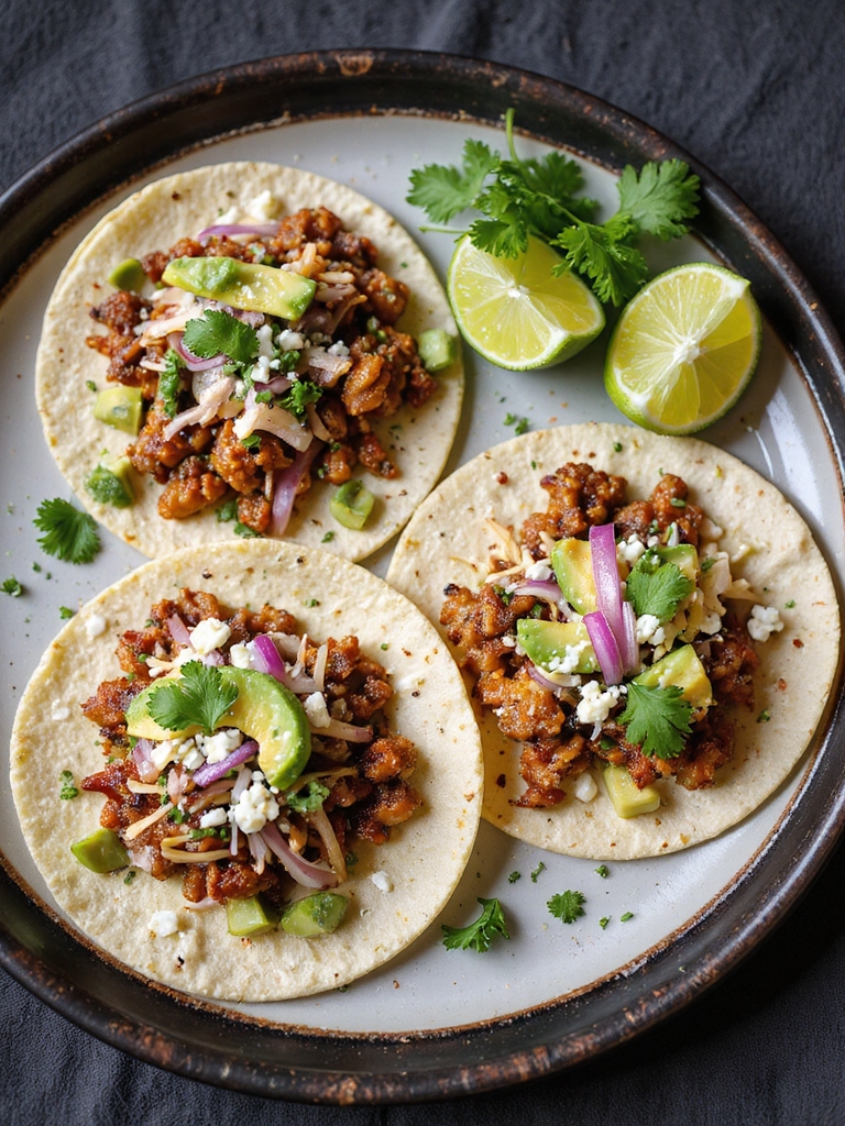 smoky chipotle ground pork tacos