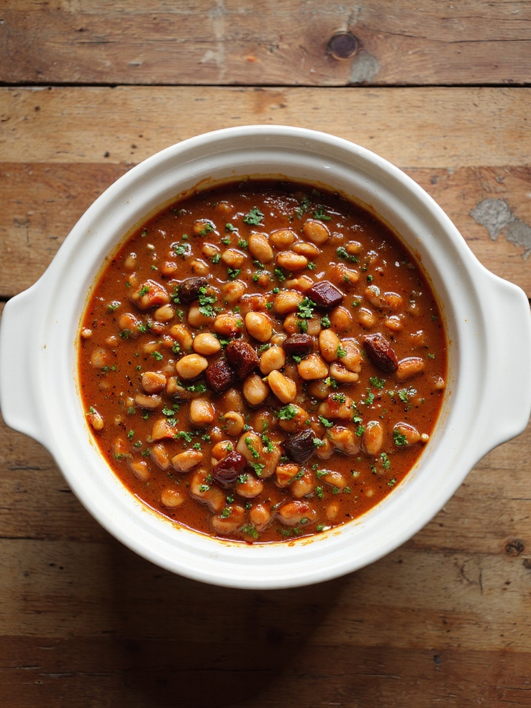 smoky chipotle slow cooked beans