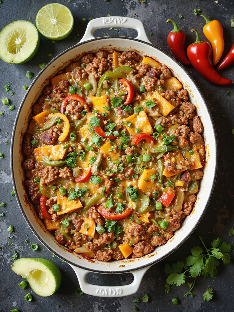smoky chorizo pepper casserole