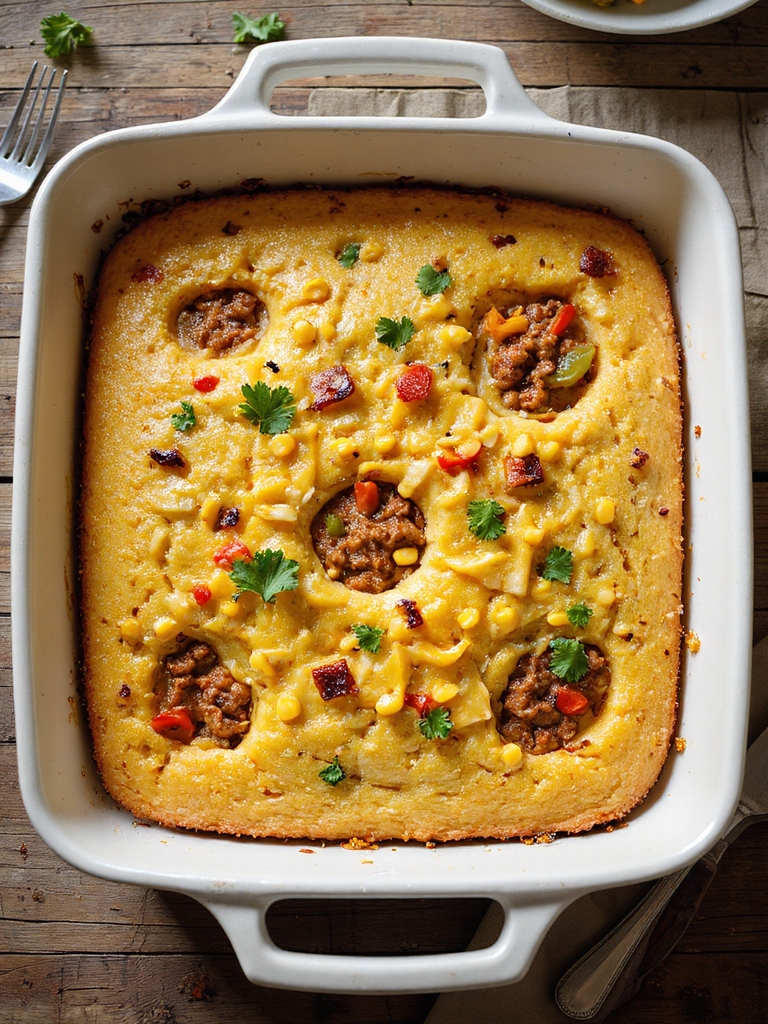 smoky chorizo pepper cornbread