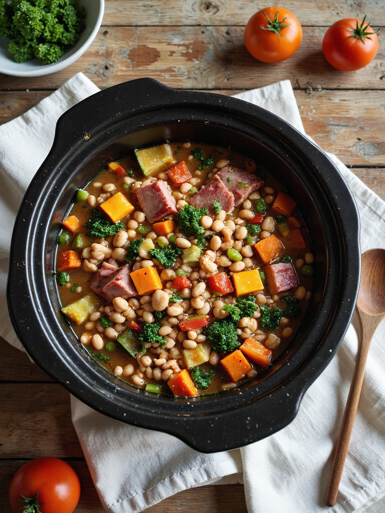 smoky ham vegetable beans